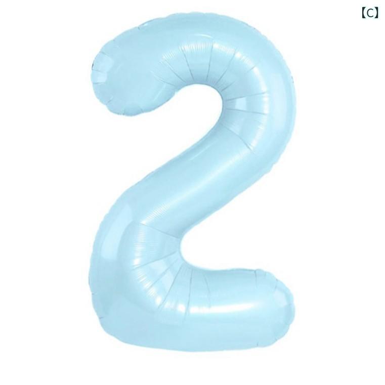 loeufのバルーン パーティー 誕生日 大きな数字 淡いブルー ピンク スリム デザイン 軽量 飾り付け フォトジェニック ホームパーティー｜アングル3