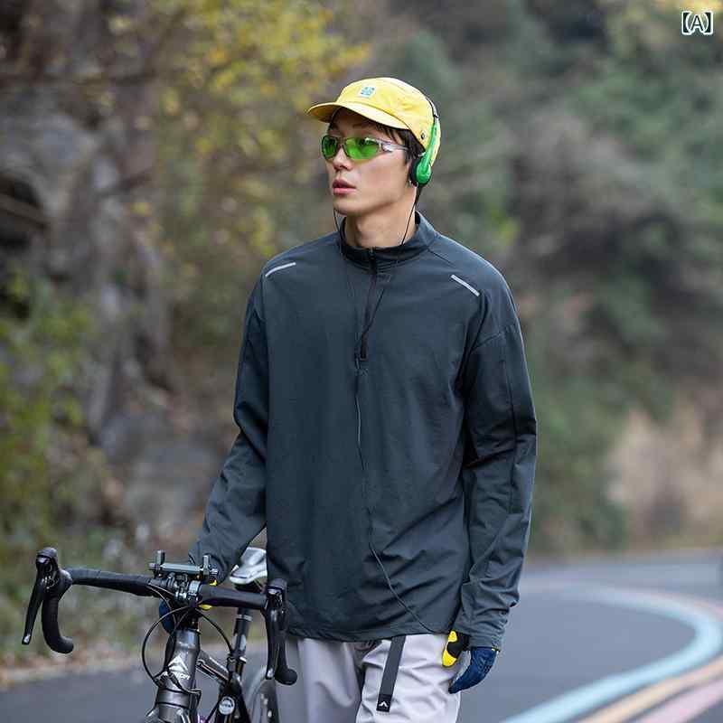 メンズ 長袖 シャツ トップス 春 速乾 通気性 ゆるいフィット サイクリング ランニング フィットネス アウトドア スポーツ 吸湿速乾