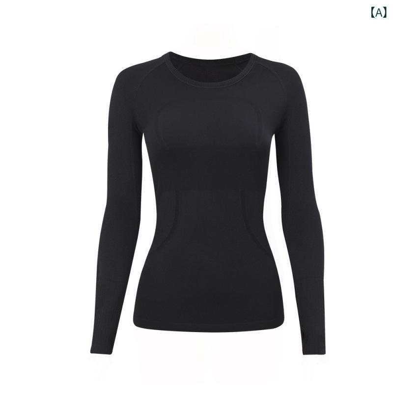 トップス レディース 長袖 ヨガ ランニング フィットネス Tシャツ 速乾 丸首 吸汗 ...