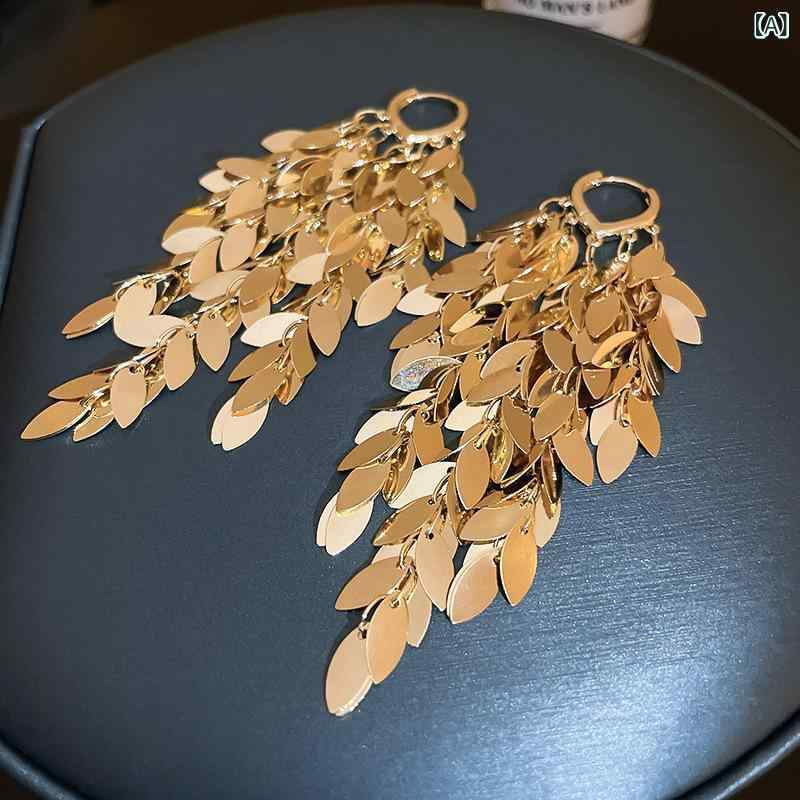 SWAROVSKI - レディース イヤリング 麦穂 モチーフ 流蘇 フリンジ 高級感 軽奢 ファッション 耳飾 ピアス 上品 日常使い