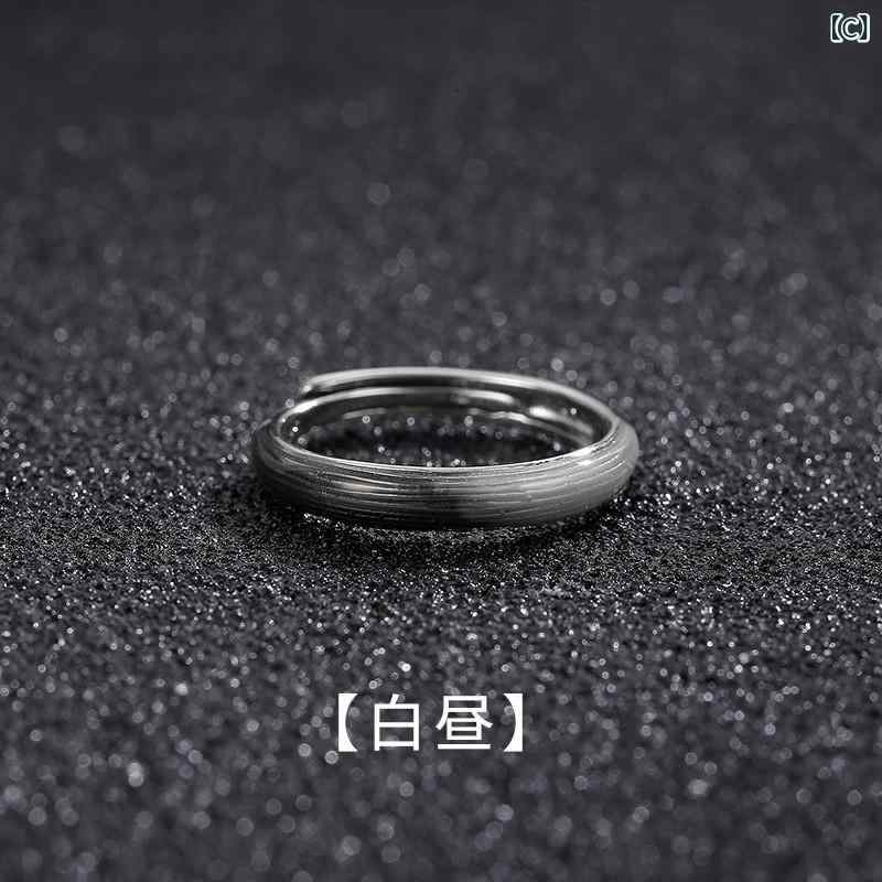 loeufの指輪 メンズ リング 個性 レイヤリング セット 電気メッキ加工 シルバー ラウンド レトロ シングル サイズ調節 ラッキーアイテム 高級感｜アングル3
