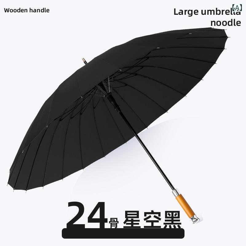 Unisex - ユニセックス 傘 長柄 自動開閉 ストレート 24本骨 厚手 風雨に強い 大型 夏用 日焼け防止 UPF50 軽量 ポリエステル 伸縮性
