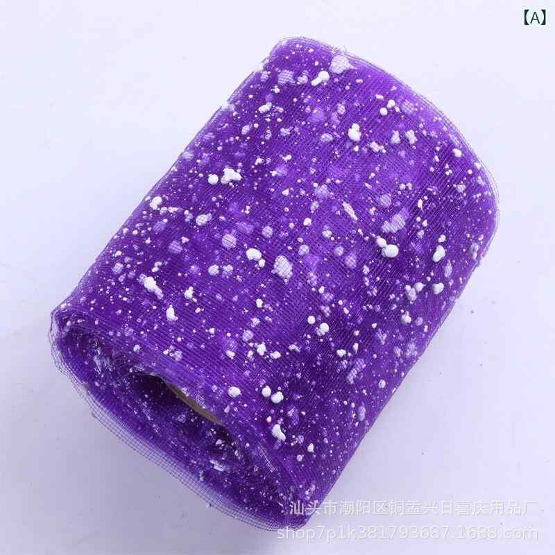 包装紙 雪点紗 15cm幅 生花用 雪花網 花店用品 透け感 軽量 レース素材 白雪柄デザイン