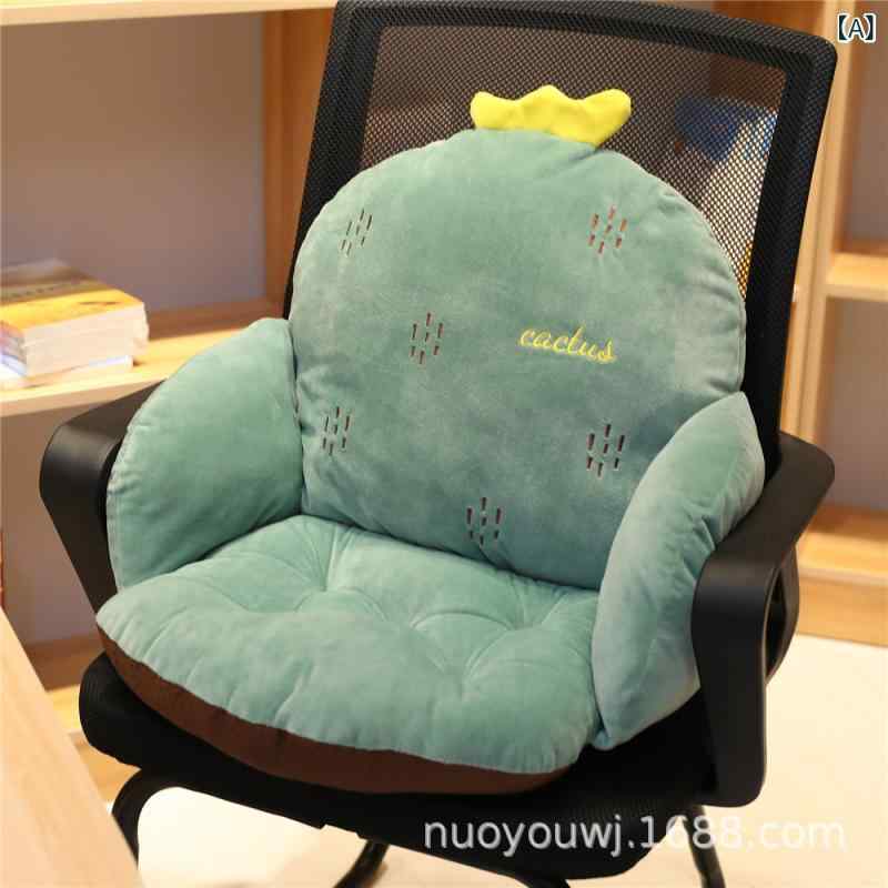 椅子 カートーン柄 抱きクッション一体 半包囲型 背もたれ付き 座クッション オフィス用 学生用 長時間座り 快適 サポート 軽量 吸湿速乾