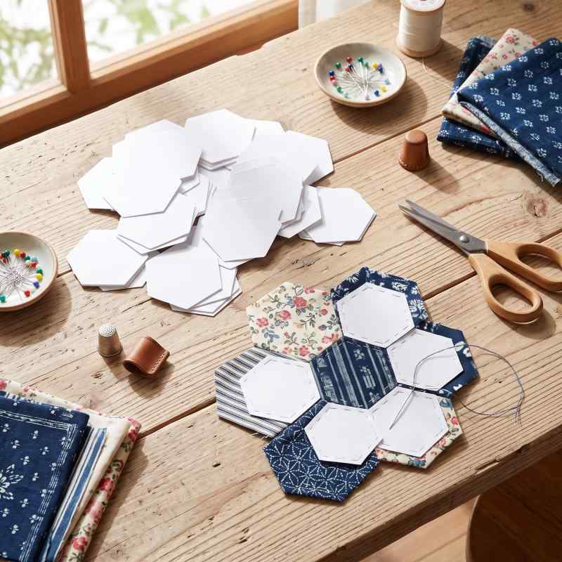 テンプレート 六角形 六角形 パッチワーク ペーパーライナー DIY 手芸ツール 100枚セット ペーパーパッチ作業用テンプレート loeuf-10674590 loeuf サンプル画像3