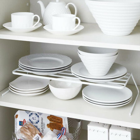 食器ラック　ディッシュストレージ　ワイド　タワー　ホワイト 山崎実業