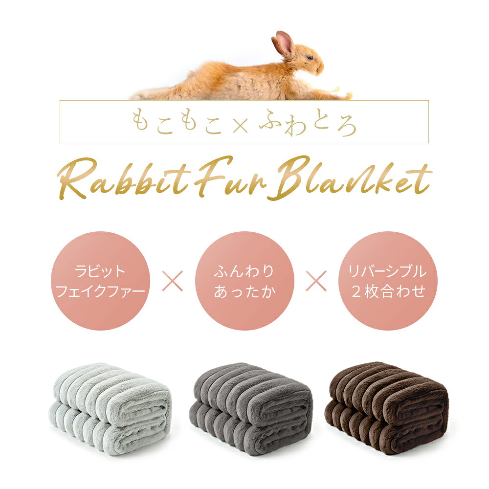 毛布 もこもこ シングル 2枚合わせ ストライプ毛布 ふわふわ ブランケット ふわとろ とろとろ ポコポコ 掛け毛布 ひざ掛け おしゃれ あったか 暖かい 厚手 ラビットファー フランネル プレゼント 送料無料 AIFY logibondplus-10000301 ロジライフ サンプル画像2