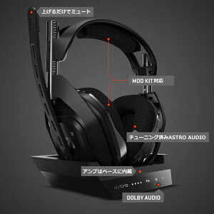 ASTRO Gaming PS4 ヘッドセット A50 WIRELESS + BASE STATION 5.1ch ワイヤレス接続 PS5/PS4/PC/Mac A50WL-002 国内正規品 2年間無償保証