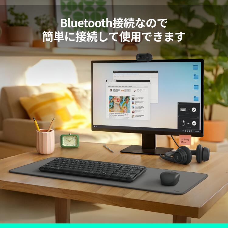 【新製品】 ロジクール K250 ワイヤレスキーボード Bluetooth テンキー コンパクト 日本語配列 耐水 無線 Windows Mac Chrome グラファイト K250GRda 国内正規品 1年間無償保証