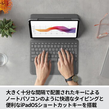 ロジクール Logicool iPad Air 10.9インチ 第5世代 第4世代 対応トラックパッド付き キーボードケース Folio Touch iK1094BKA 日本語配列 薄型 バックライト付きSmart Connector タッチパッド 国内正規品 2年間無償保証