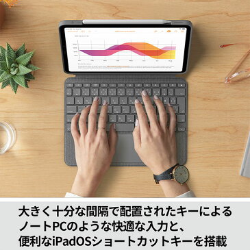 ロジクール Logicool iPad Air 10.9インチ 第5世代 第4世代 対応トラックパッド付き キーボード一体型ケース Combo Touch iK1095GRA 日本語配列 スマートコネクタ キーボード着脱可能 国内正規品 2年間無償保証