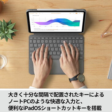 ロジクール iPad Pro 12.9インチ 第5世代対応 トラックパッド付き キーボード一体型ケース Combo Touch iK1275GRA 日本語配列 バックライト付き スマートコネクタ 国内正規品 2年間無償保証