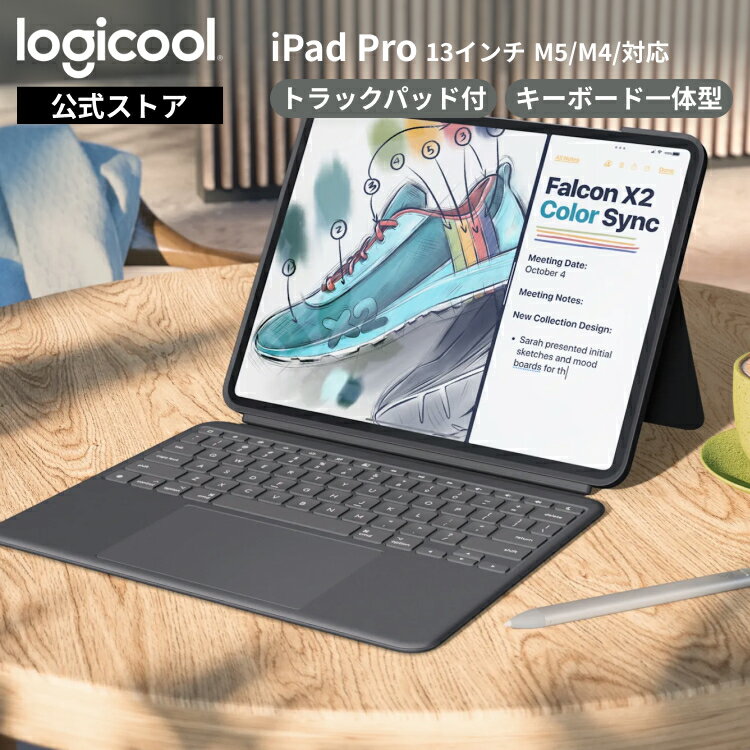 [5/29~6/11 한정 특가] 로지텍 Combo Touch iPad Pro 13인치 M5 & M4 대응 iK1276GRA 트랙패드 부착 키보드 일체형 케이스 경량 일본어 배열 스마트 커넥터 착탈식 백라이트 국내 정규품 2년간 무상 보증