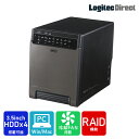 ロジテック RAID 機能 HDDケース 4台 4BAY 3.5インチ ハードディスクケース USB3.2(Gen1) eSATA USB3.0 テレビ録画 Win11 Mac 対応  ロジテック