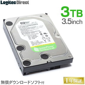 WD AV-GP WD30EURX 内蔵 ハードディスク HDD 3TB 3.5インチ 保証・無償ダウンロード可能なソフト付 Western Digital（ウエスタンデジタル）【LHD-WD30EURX】 ウエデジ ロジテックダイレクト限定