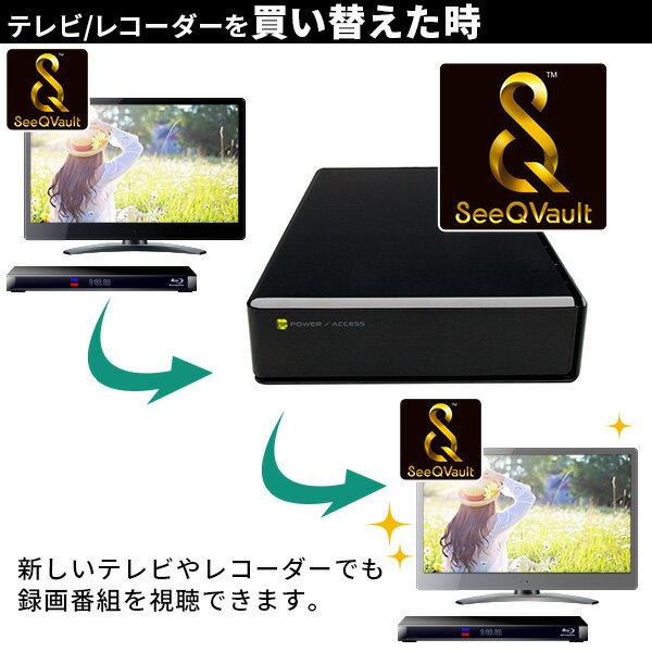 ロジテック SeeQVault 対応 ハードディスク 4TB 外付け HDD テレビ録画 3.5インチ USB3.2(Gen1) SeeQVault対応 モデル 日本製 ファンレス 冷却 TV Win11 対応 【LHD-ENB040U3QW】 3