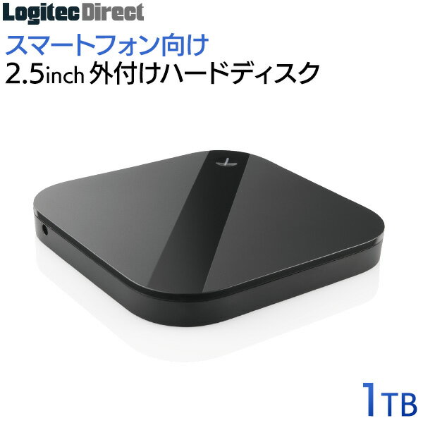 ポータブルHDD1TB外付けスマートフォン用ポータブル小型USB3.1(Gen1)/USB3.02.5インチブラックロジテック