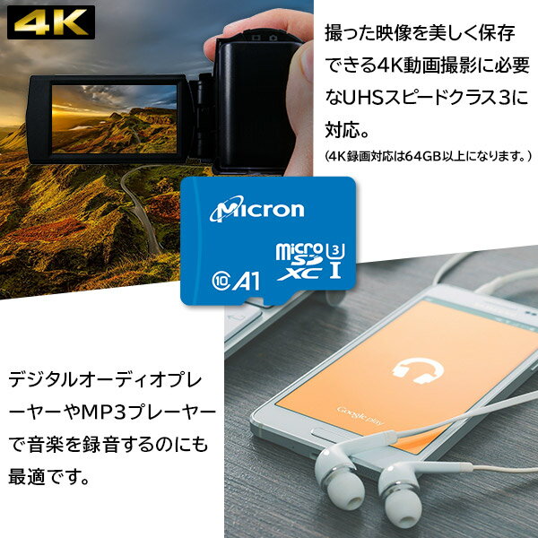 【メール便送料無料】テレワーク リモートワーク microSDカード 128GB 4K録画 マイクロSDカード スマホ メモリーカード ロジテック【LMC-MSD128GMCS】