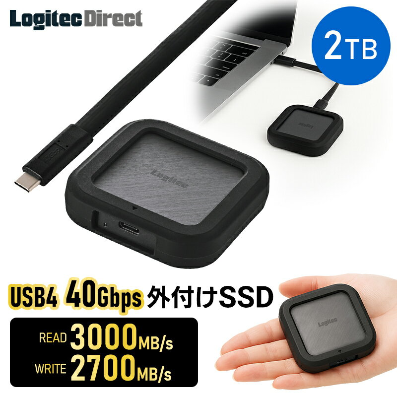 USB4 SSD 外付け 2TB Type-C R:3,000MB/s W:2,700MB/s USB 40Gbps PS5 / PS5 Pro 動作確認済 USB4(Gen3x2) ポータブル LMD-PBW020U4CBK new