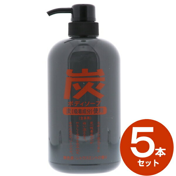 炭ボディソープ 600ml×5本セット