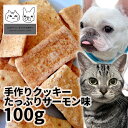 おやつ 無添加 国産 ペット用手作りクッキーたっぷりサーモン味 100g ロゴスペット 犬用 シニア 硬い クッキー ビスケット トリーツ