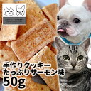 【メール便】おやつ 無添加 国産 ペット用手作りクッキーたっぷりサーモン味 50g ロゴスペット 犬用 シニア 硬い クッキー ビスケット トリーツ