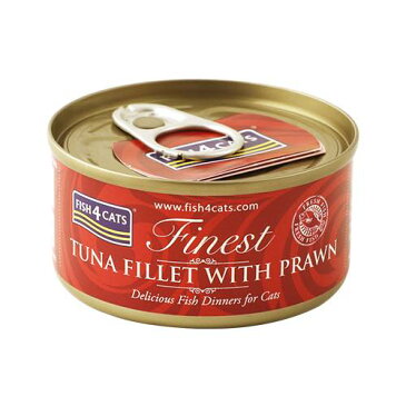【正規輸入品】FISH4CATS(フィッシュ4キャット)ツナ&エビ 缶詰 猫用 70gx10缶