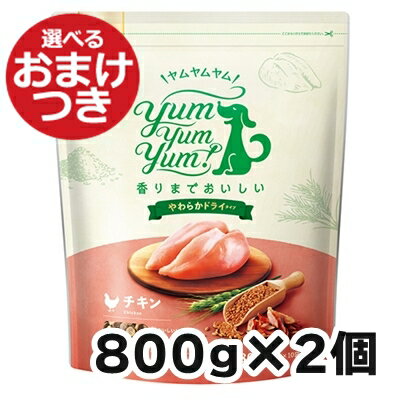 ヤムヤムヤム チキン やわらかドライタイプ 犬用 800g×2個セット Yum Yum Yum! 犬のごはん