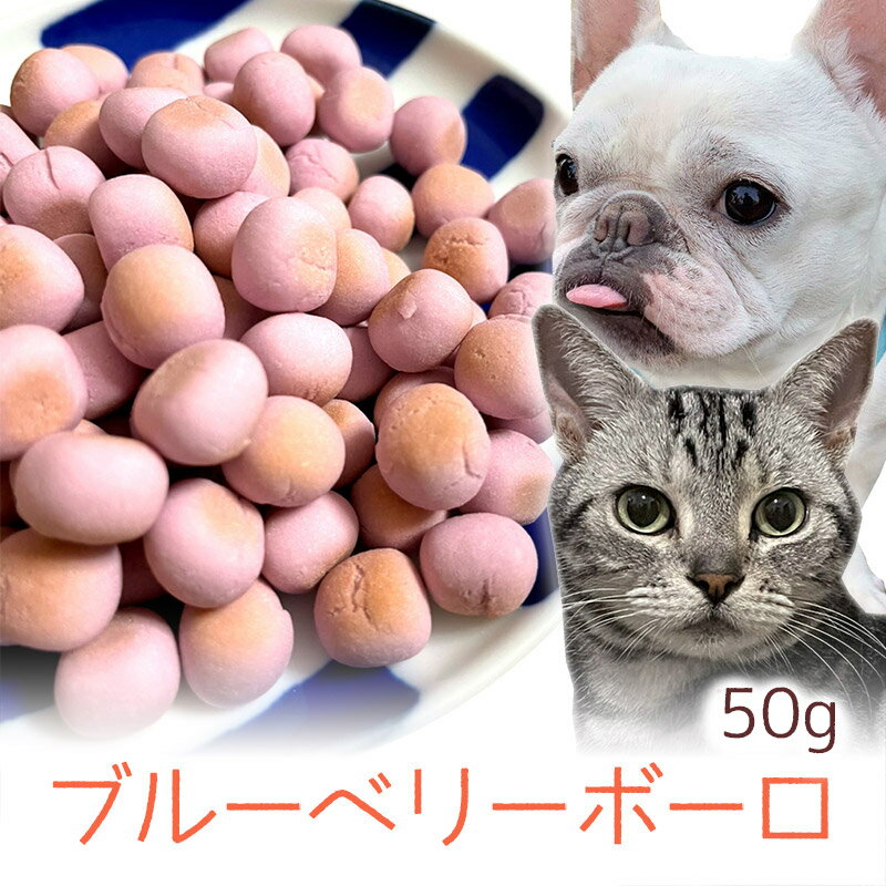 ボーロ（ペット用） 【メール便】おやつ 無添加 国産 ブルーベリーボーロ 50g ロゴスペット 犬用 猫用犬猫用 柔らかい やわらかい トリーツ