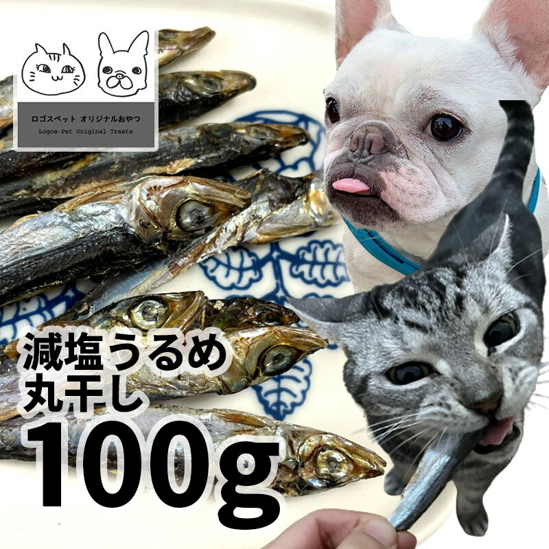 無添加 おやつ 煮干 高知県産 減塩うるめ丸煮干し 犬猫用 100g ロゴスペット 煮干完全無添加 ヒューマングレード 無調味 無着色 保存料不使用 うるめいわし猫おやつ 犬用 トリーツ 1