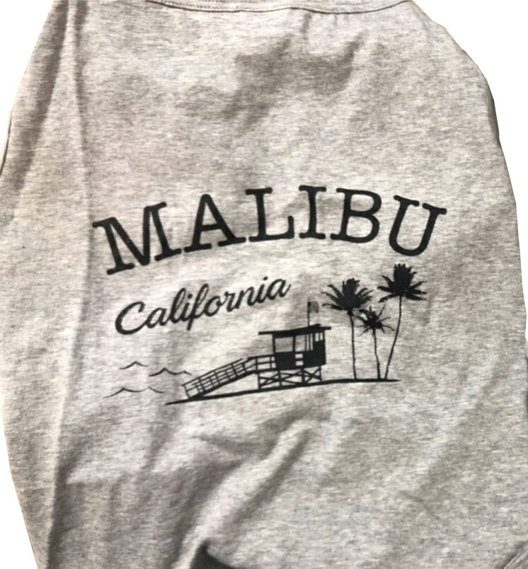 California Vintage タンクトップ Malibu（マリブ） FogGray 犬用 Lサイズ 【メール便】
