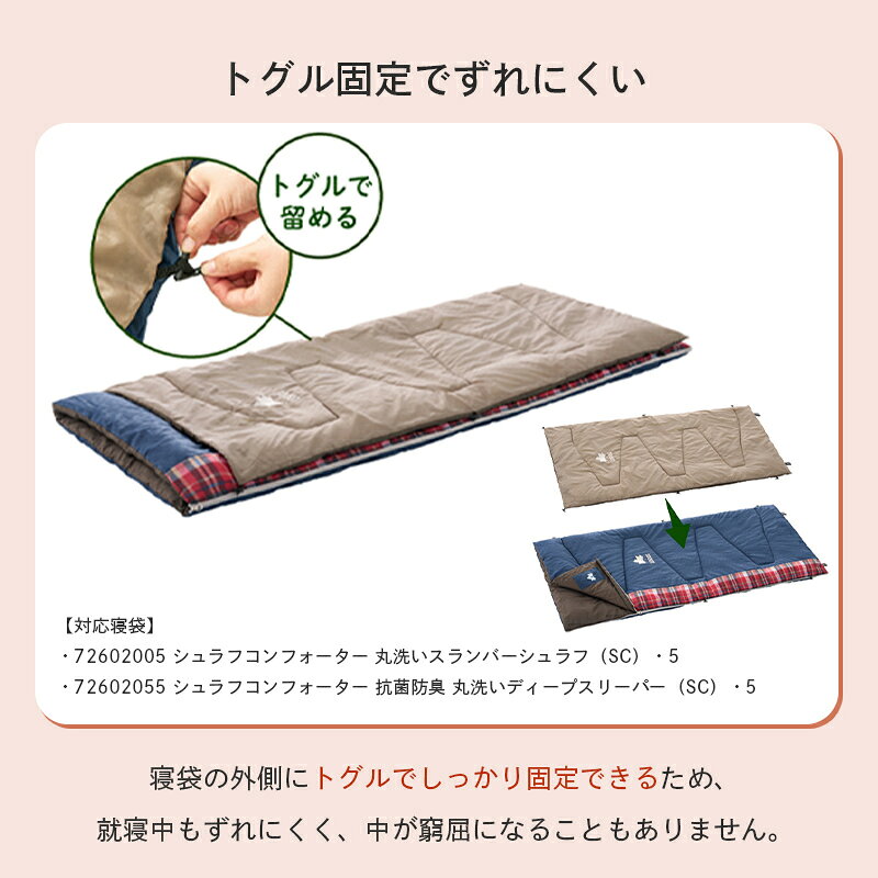 【ロゴス公式】シュラフコンフォーター・体感6℃ UP LOGOS ロゴス インナーシュラフ インナーシーツ 毛布 ブランケット ひざ掛け 暖かい 体感温度+6℃ 寝袋 シュラフ 撥水加工 丸洗い 洗濯機 キャンプ アウトドア logosshop-10000503 ロゴスショップ公式楽天市場店 サンプル画像3