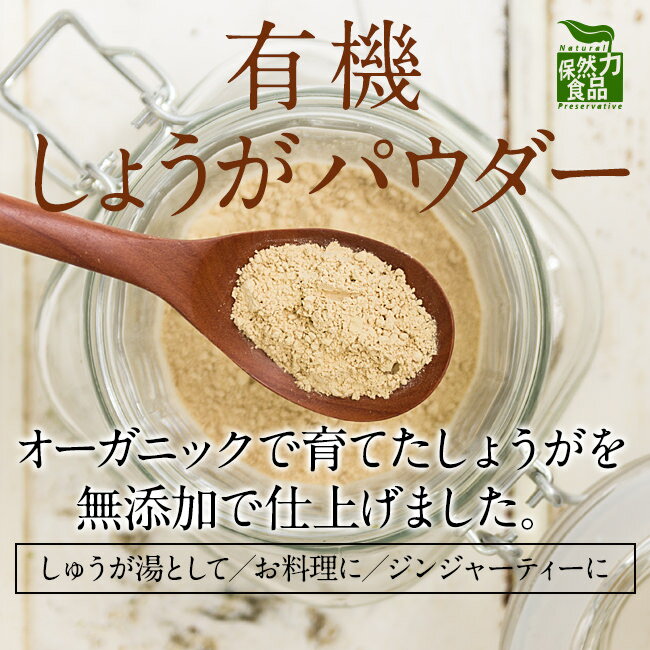 有機しょうがパウダー 100g【送料無料】 有機JAS認定 オーガニック 国産 粉末 しまね有機ファーム Organic Ginger Powder 1 piece 100g