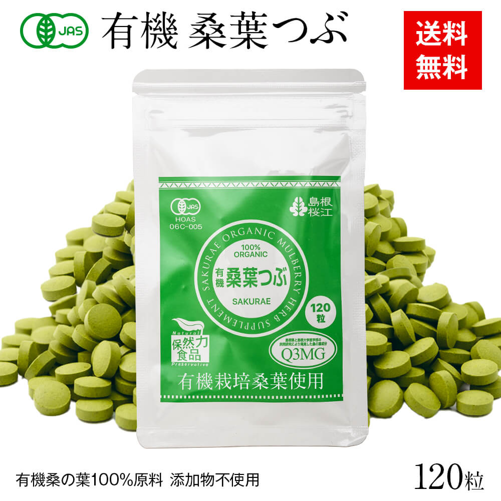 有機桑葉つぶ 200mg×120粒入【おためし】【メール便送料無料（3個まで）】桑の葉 サプリメント ...