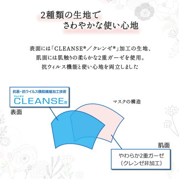 マスク 日本製 洗える クレンゼ 布マスク 抗菌 ガーゼ　綿100％ おしゃれ 大人 コットン 抗ウイルス クラボウ 小さめ ダブルガーゼ 2重ガーゼ 布 個包装 立体マスク 白 かわいい ウイルス 生地 イータック 子供 女性 キッズ 男性 こども マザーマスク 彩の国優良ブランド品