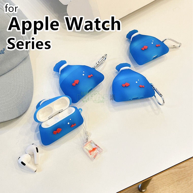 AirPods 4 ケース 保護用 青い袋金魚 AirPods Pro 2 ケース カラビナ airpods pro 2 耐衝撃 エアーポッズ アップル air...