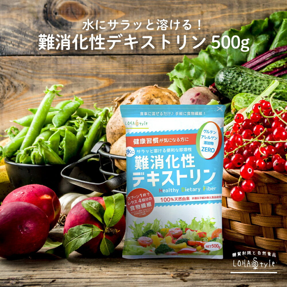 難消化性デキストリン (スーパー即溶顆粒) 500g 食物繊維 ダイエタリーファイバー ダイエット 送料無料 微顆粒 非遺伝子組換え 難消化性 デキストリン 水溶性食物繊維 粉末 パウダー ロハスタイル LOHAStyle [M便 1/3]