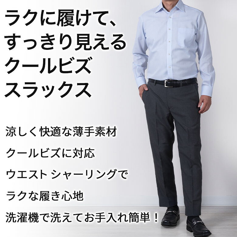 【クーポン配布中】シニア　裾上げ済み スラックス メンズ 春夏 ノータック テーパードパンツ 股下63cm 股下66cm ウエストゴム 脇ゴム ウォッシャブル 洗える クールビズ イージーパンツ M L LL シニアファッション 50代 60代 70代 祖父 楽々パンツ lohaslife-10002427 ロハスライフ サンプル画像3