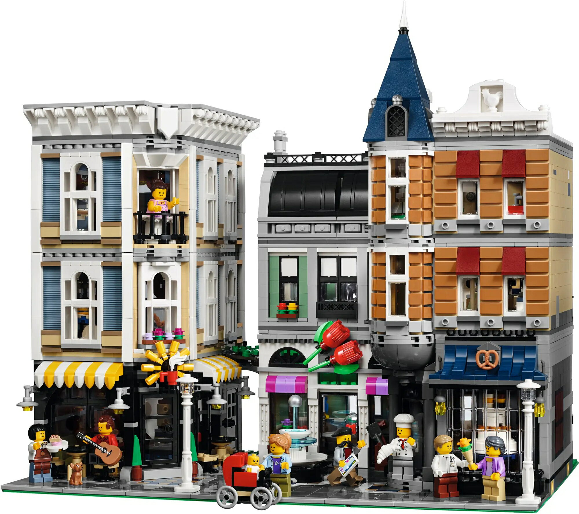 レゴ 互換品 にぎやかな街角  おうち時間 大人 インテリア ブロック ディスプレイ おしゃれ ホビー 模型 プレゼント ギフト 誕生日 レトロ 建物 街並み 町
