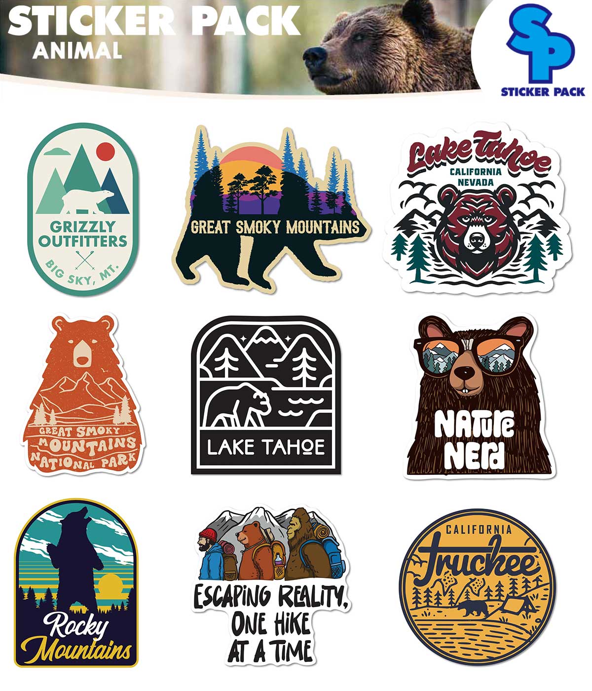 Rakuten - ステッカーパック アニマルシリーズ Lサイズ STICKER PACK