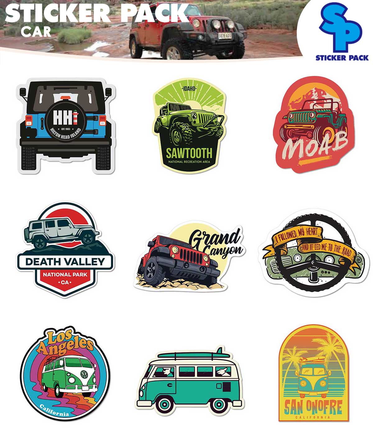 Rakuten - ステッカーパック カーシリーズ Lサイズ STICKER PACK