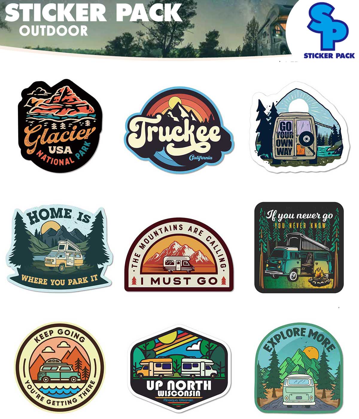 Rakuten - ステッカーパック アウトドアシリーズ4 Lサイズ STICKER PACK