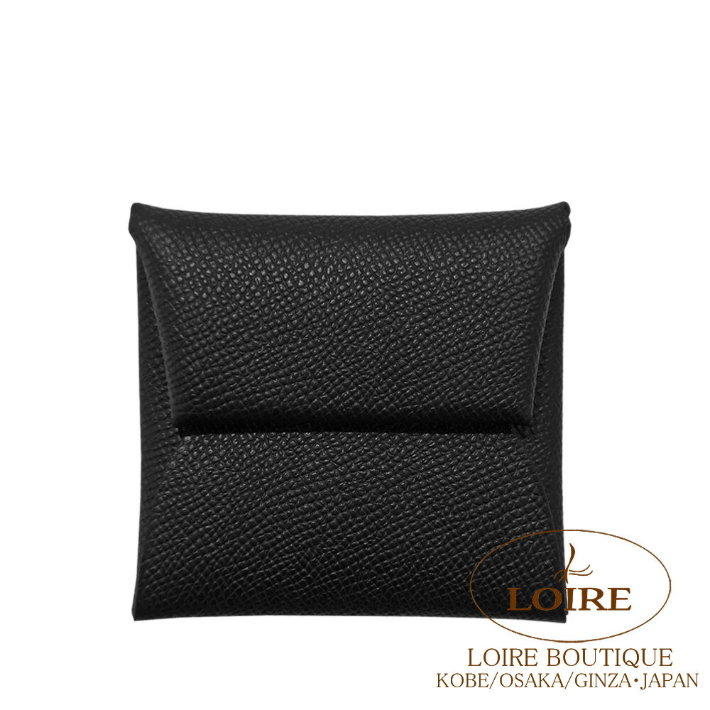 エルメス バスティア コインケース クロ エプソン シルバー金具 HERMES Bastia Coin Case NOIR(89) Epsom Silver