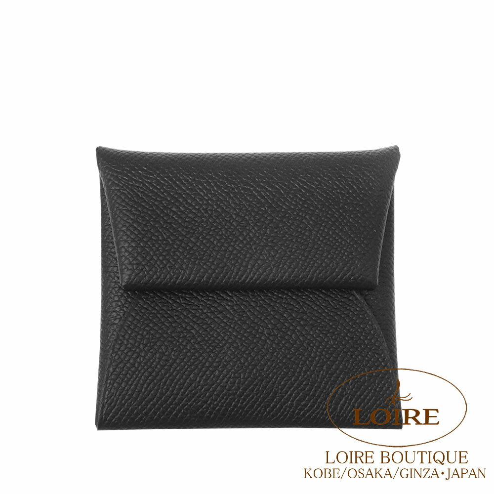 樂天商城 - エルメス バスティア コインケース クロ エプソン シルバー金具 HERMES Bastia Coin Case NOIR(89) Epsom Silver