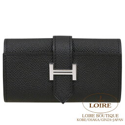 クロエ キーケース エルメス ベアン キーケース 4連 クロ エプソン シルバー金具 HERMES Bearn Key Case NOIR(89) Epsom Silver