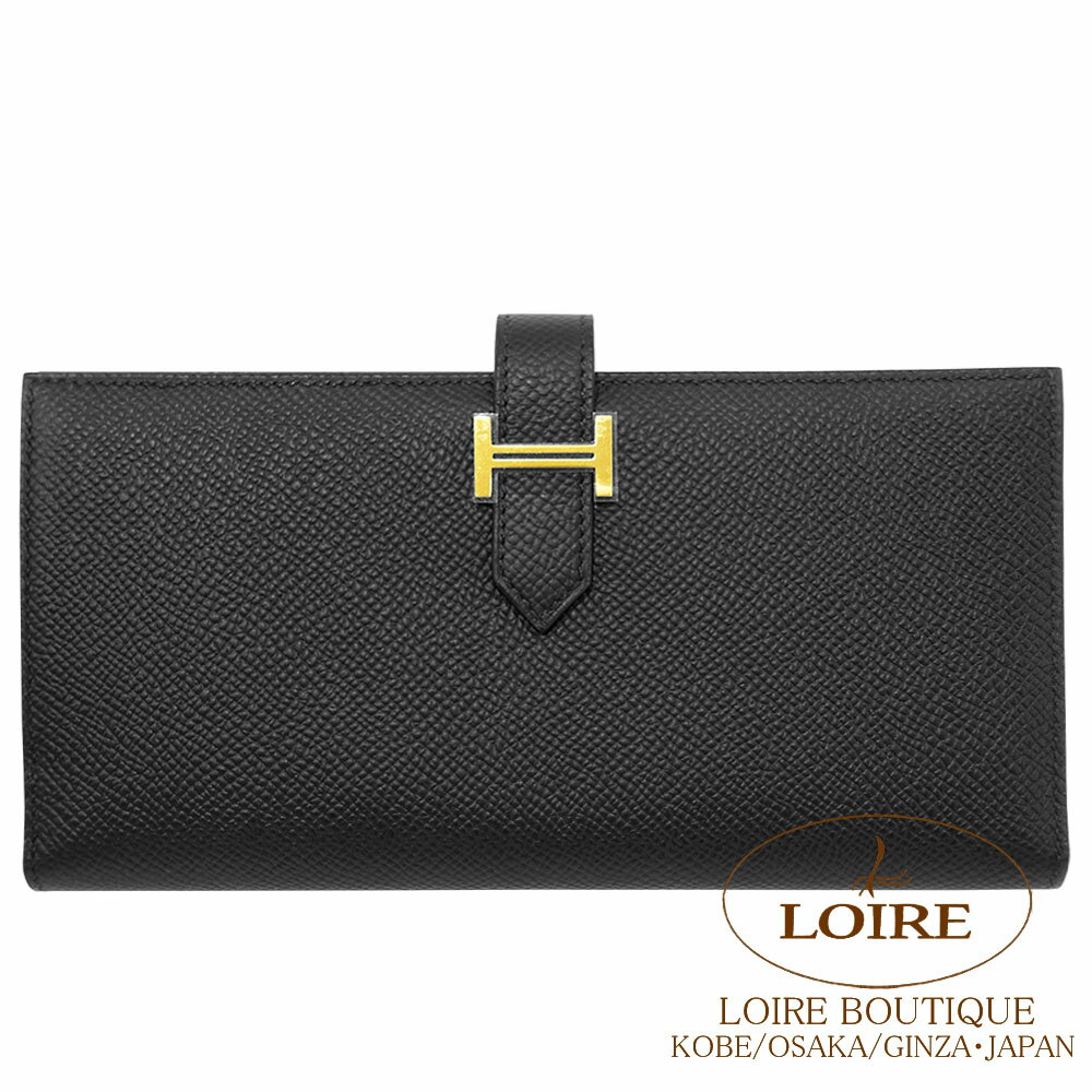 エルメス ベアン スフレ クロ エプソン ゴールド金具 HERMES Bearn Soufflet NOIR(89) Epsom Gold