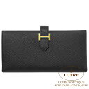 エルメス ベアン スフレ クロ エプソン ゴールド金具 HERMES Bearn Soufflet NOIR(89) Epsom Gold