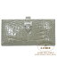 ᥹ ٥ ե ȥȥ졼(ȥƥ륰졼) ꥲ С HERMES Bearn Soufflet GRIS TOURTERELLE(81) Crocodile Alligator Silver