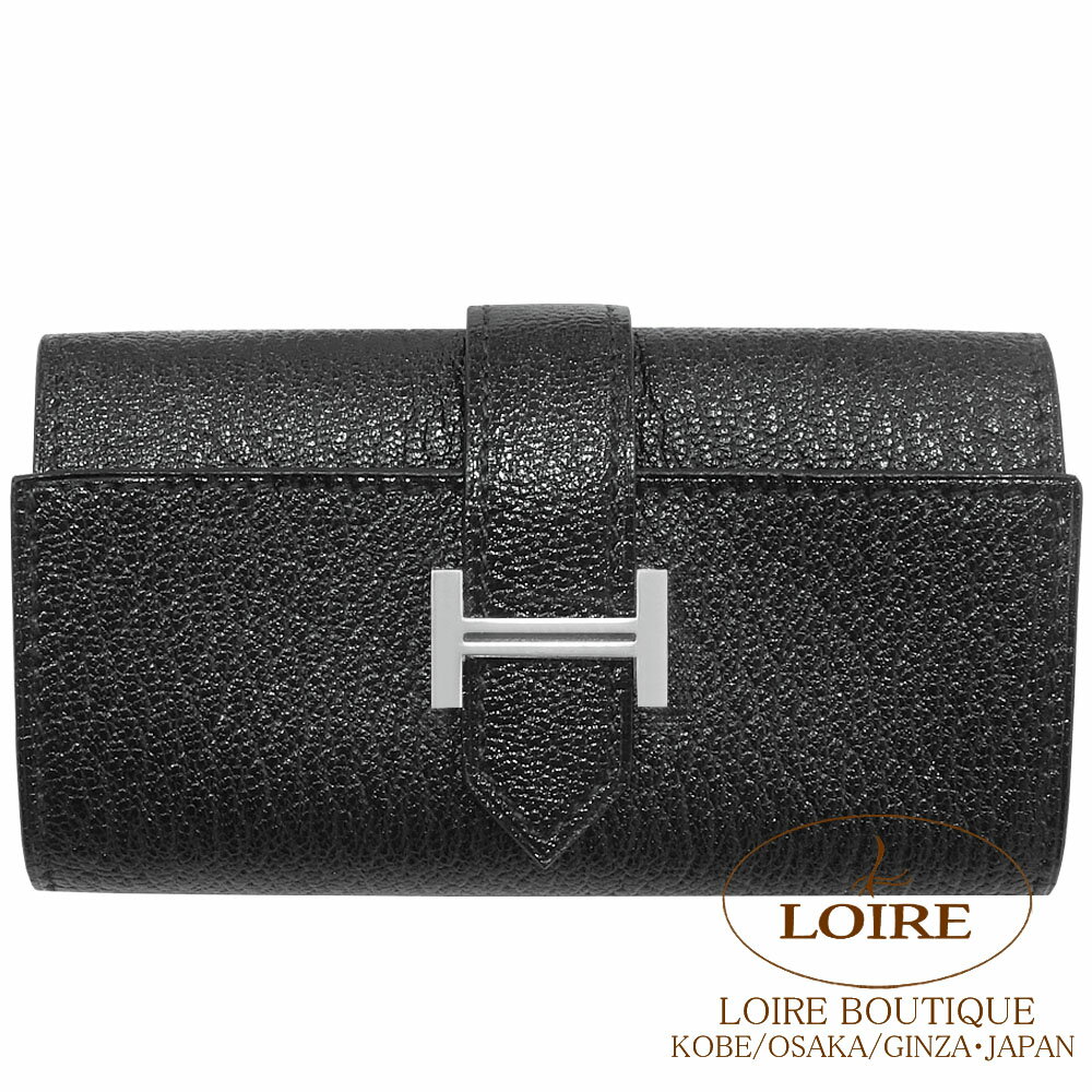 エルメス キーケース エルメス ベアン キーケース 4連 クロ シェーブル シルバー金具 HERMES Bearn Key Case NOIR(89) Chevre Silver