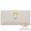 エルメス ベアン スフレ ベトン クロコダイル アリゲーターマット ゴールド金具 HERMES Bearn Soufflet BETON(8L) Crocodi...